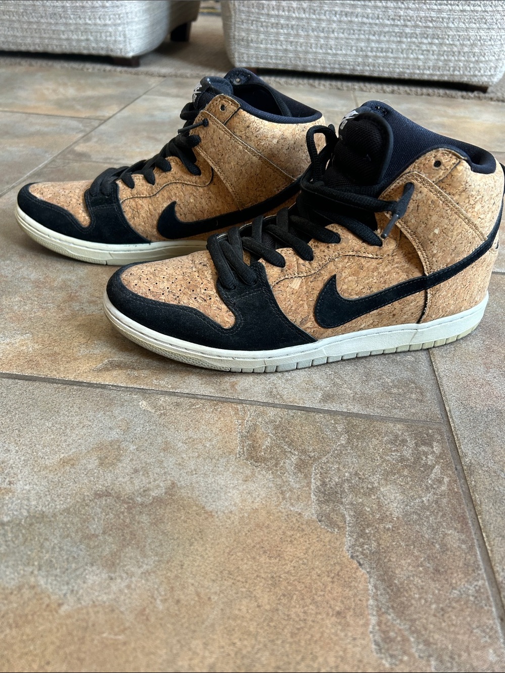 Nike Men’s High-Top Sneakers in Cork and Black